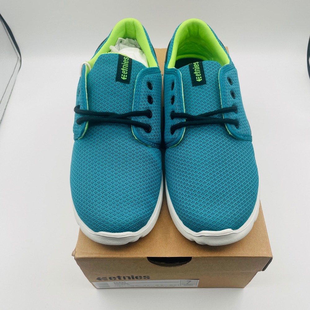 Etnies‎ Scout Teal Black Mesh Lightweight Skate Shoes Mens 7 Womens 8.5 Skater - Picture 2 of 6